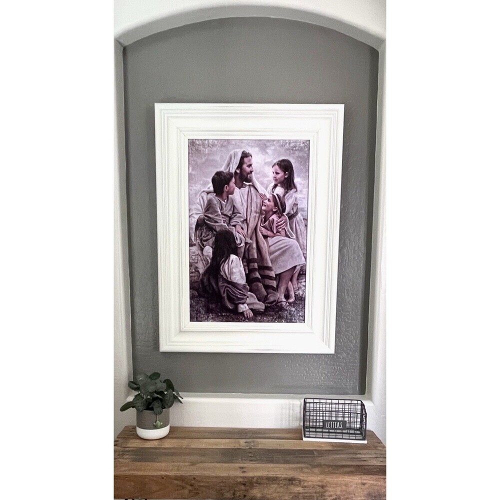 Beautiful Del Parson “PERFECT LOVE” Custom Frame Canvass Art 30x40 LDS - Picture 2 of 2